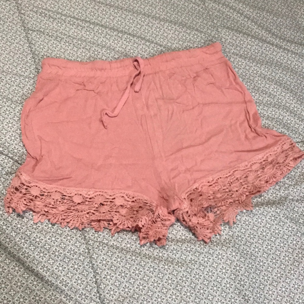 Pink short shorts, size medium